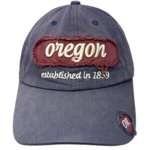 Classic Teaze Baseball Cap Blue One Size Oregon 1859 Distressed Patch hat